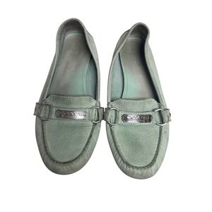 Coach Felisha Loafers Womens 7B Mint Green Leather Driving Mocs Slip On Shoes